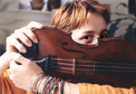 Rebecca Barclay with fiddle